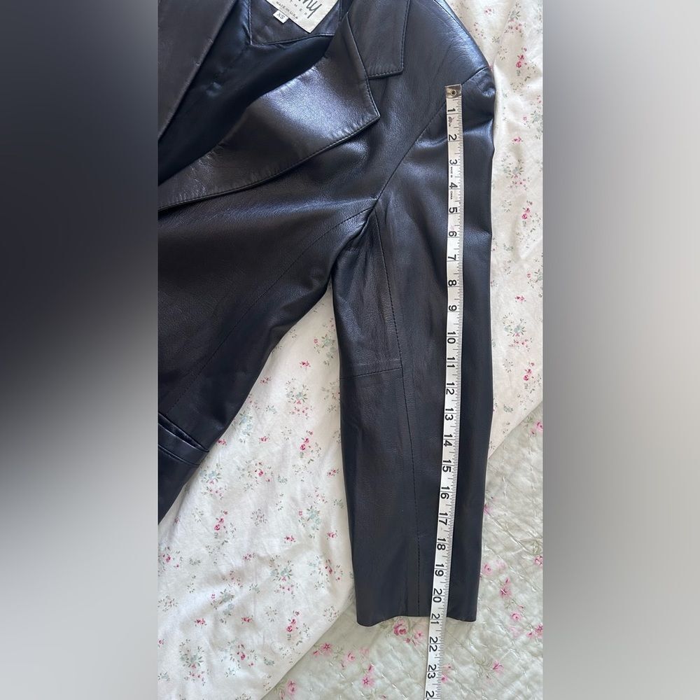 Remy Leather USA Made Fitted Blazer Cut Genuine Leather Jacket Black XS - Picture 9 of 9
